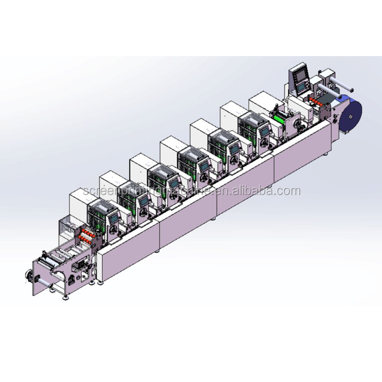 Automatic Intermittent Rotary Digital 6-Color 7-Station Label Printer Letterpress Printing Machine