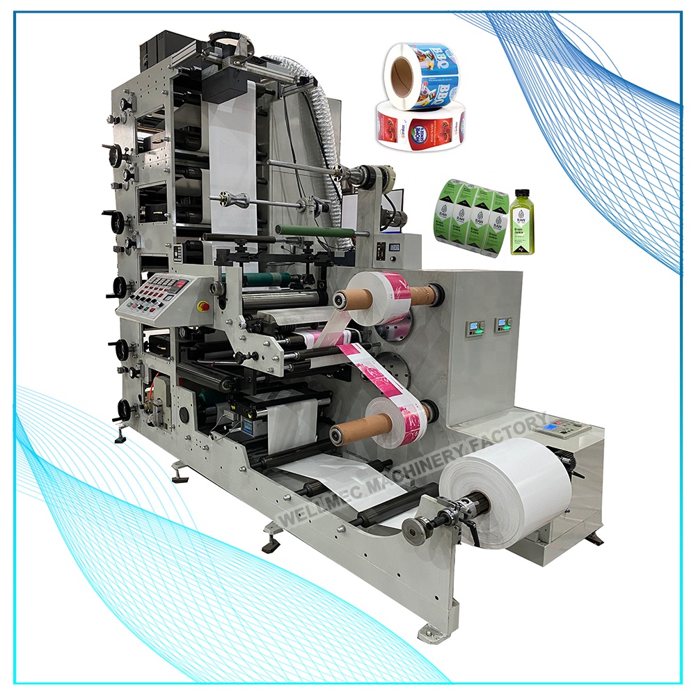 5 Colors UV Flexo Sticker Label Roll to Roll Label Printing Machine Stack Letterpress Printing Automatic Flexographic Printer
