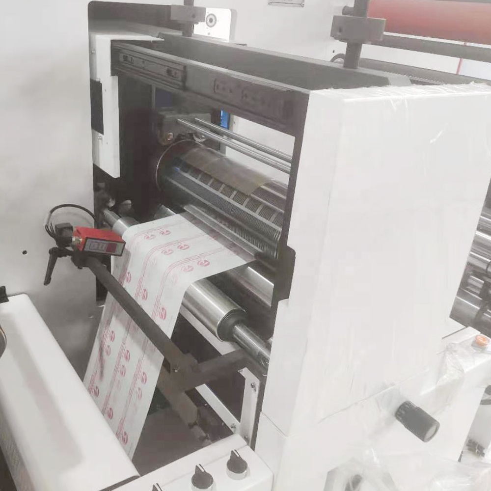 RTML-420 Self Adhesive Label Sticker Magnetic Roller Intermittent Semi Rotary Die Cutting Machine with Flexo Printing Unit
