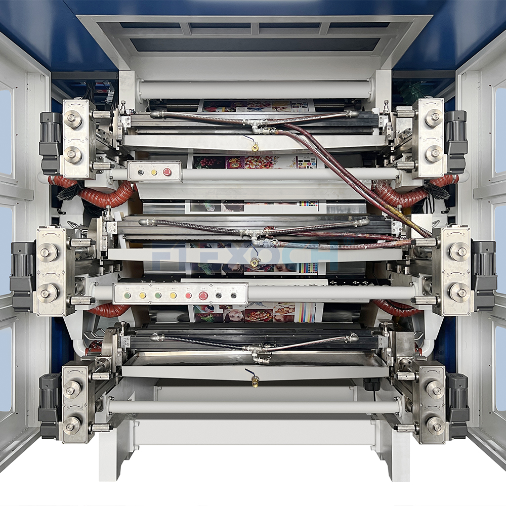 High Speed CI Roll To Roll Flexographic Printing Machine 6 Color Central Drum Flexo Press For Plastic Packaging Film
