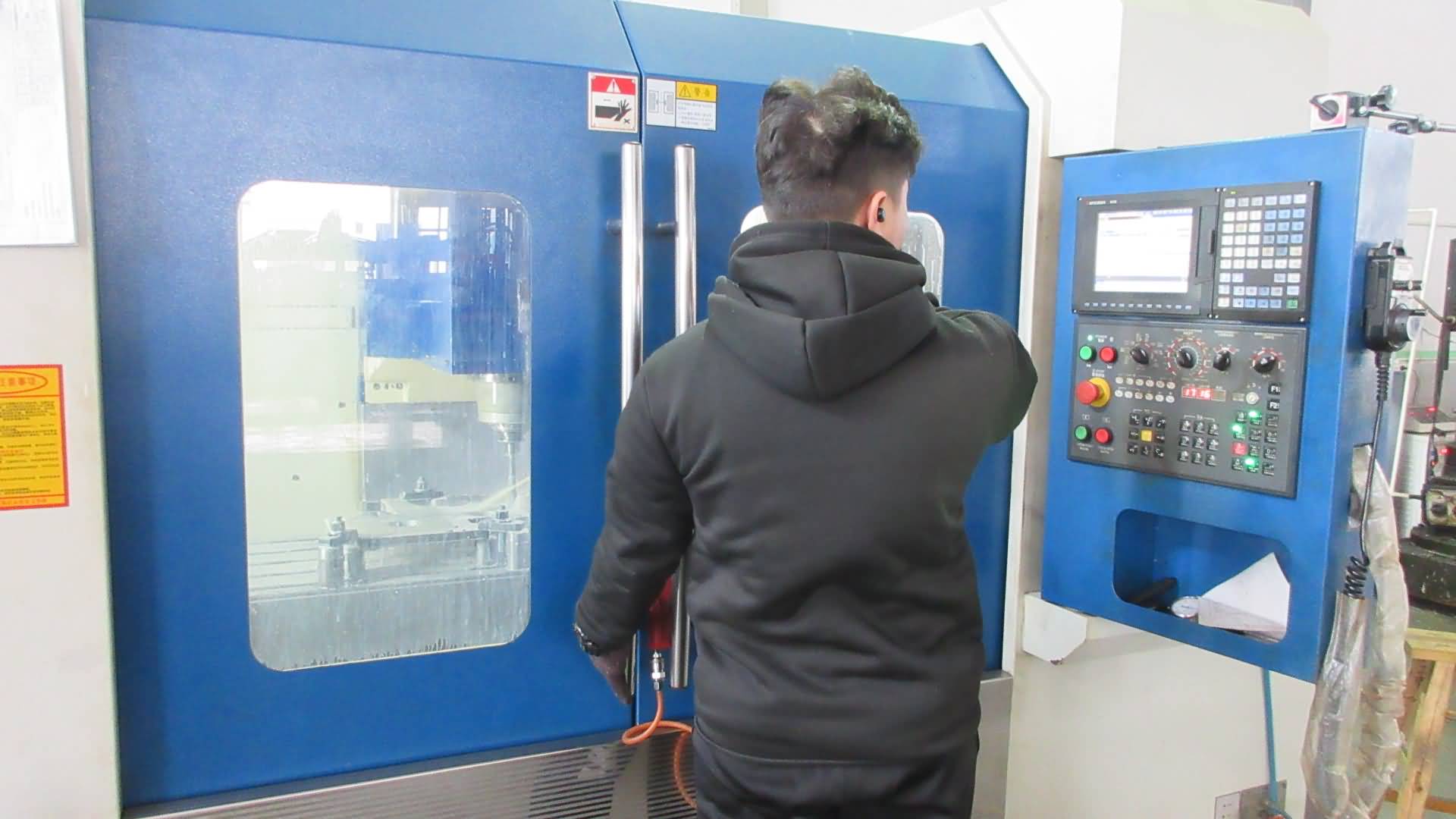 Advanced CNC machining center processing label printing machine components
