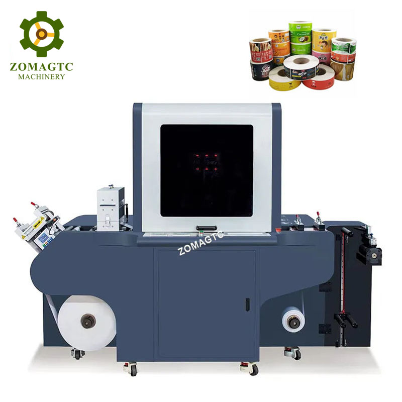 Automatic PET PVC PP PE BOPP Films Sticker Label Printer UV Varnish Machine CMYKW Digital Roll To Roll Label Printing Machine