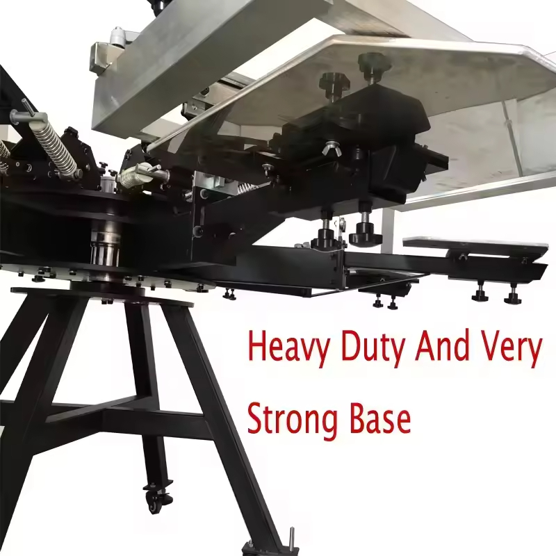 Aluminum Pallets Micro Registration Flatbed Octopus Manual 6 Color 6 Station T-shirts Rotary Screen Printing Machine