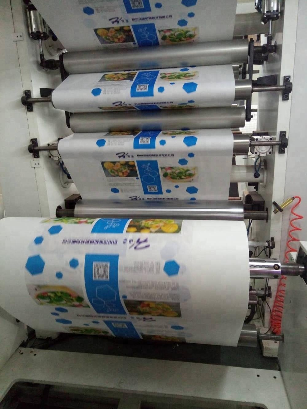 Hangzhou New Design Automatic 4 Color Flexo Printing Machine for Paper and Plastic Film Roll Letterpress Plate Type