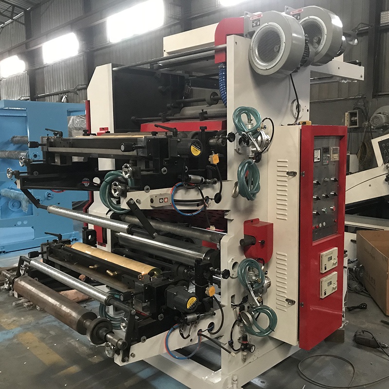 2 Color Flexo Printer Factory Sale Paper Roll Printing Machine for Plastic Bag Label Letterpress