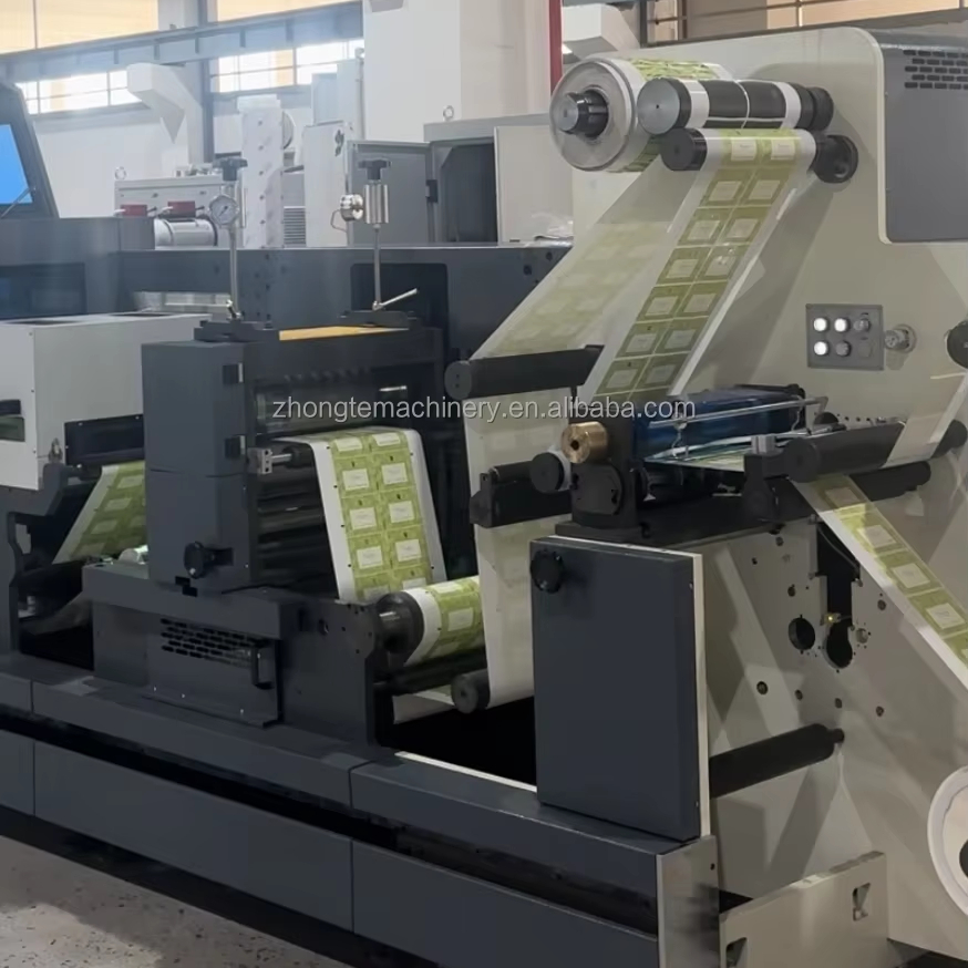 Dragon-370 Paper Label Roll Flatbed Auto Hot Foil Stamp Die Cutting Machine with Flexo Print Silk Screen Print