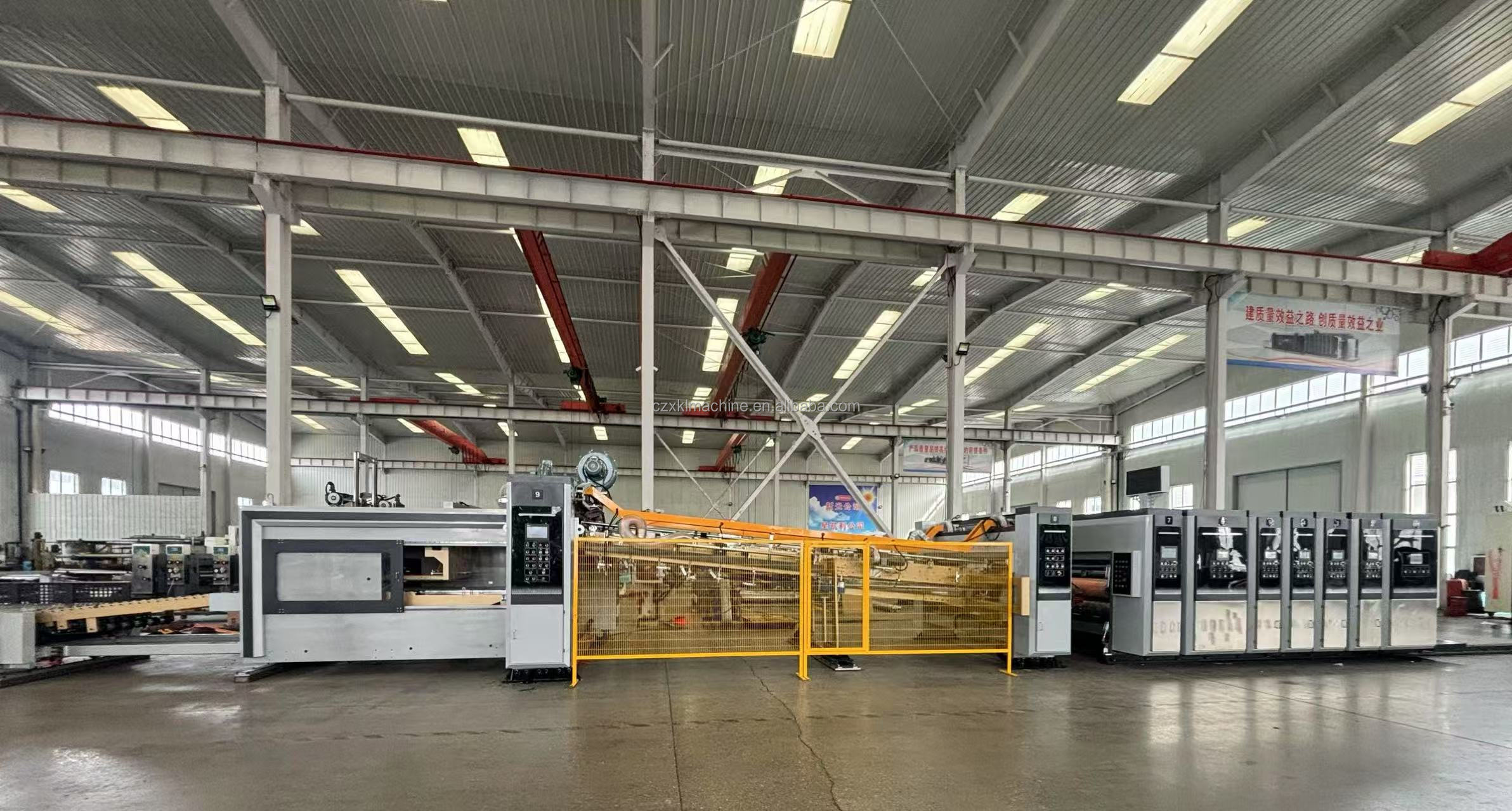 Computer Vacuum Transfer Flexo Printer Electric Slotter Die Cutter Servo Motor Drive Folder Gluer FFG case Maker Inline