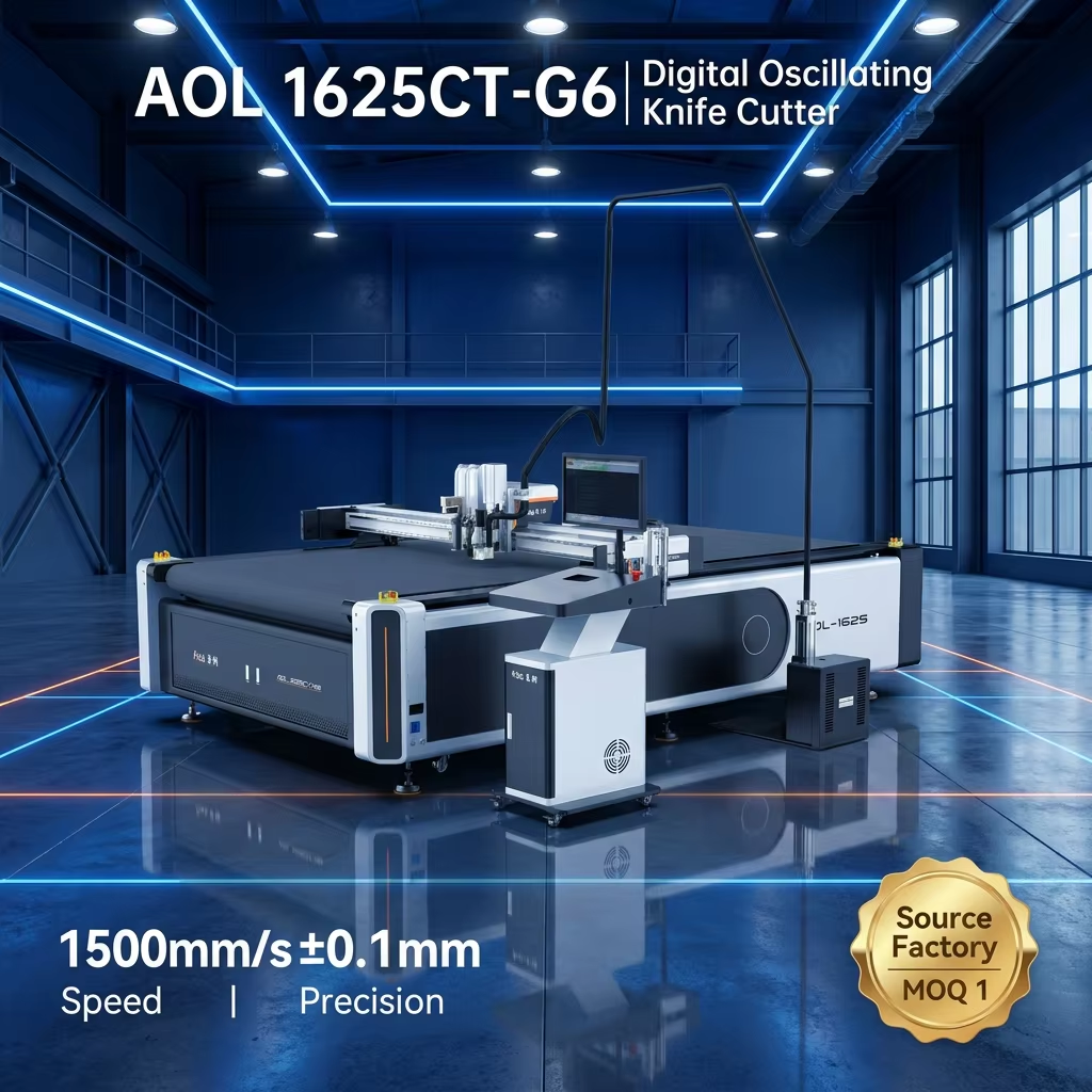 AOYOO Auto Feeding Flatbed Cutter Oscillating Knife Cutting Machine For Advertising Sticker KT Board