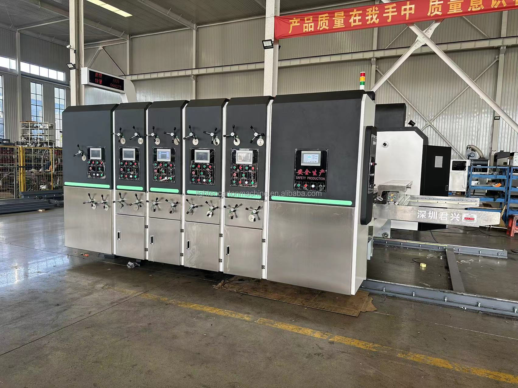 High-speed Carton Box Making Machine Flexo 2 3 4 Colors Cardboard Printing Machine Corrugated Printer Slotter For Case Maker