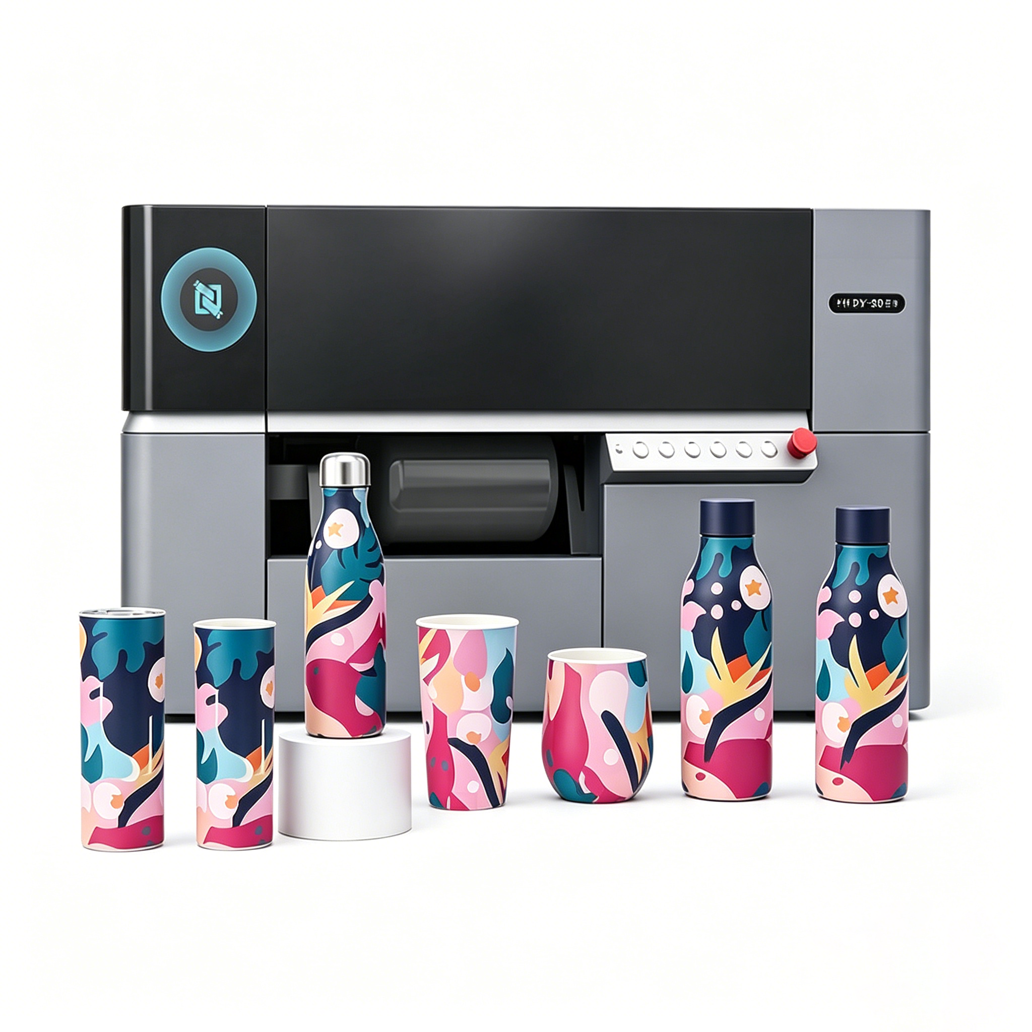 HH-DY80ZM Automatic Desktop Cylinder Printer Water Bottle Cup Fast Printing Easy Maintenance Rotary UV Printing Machine