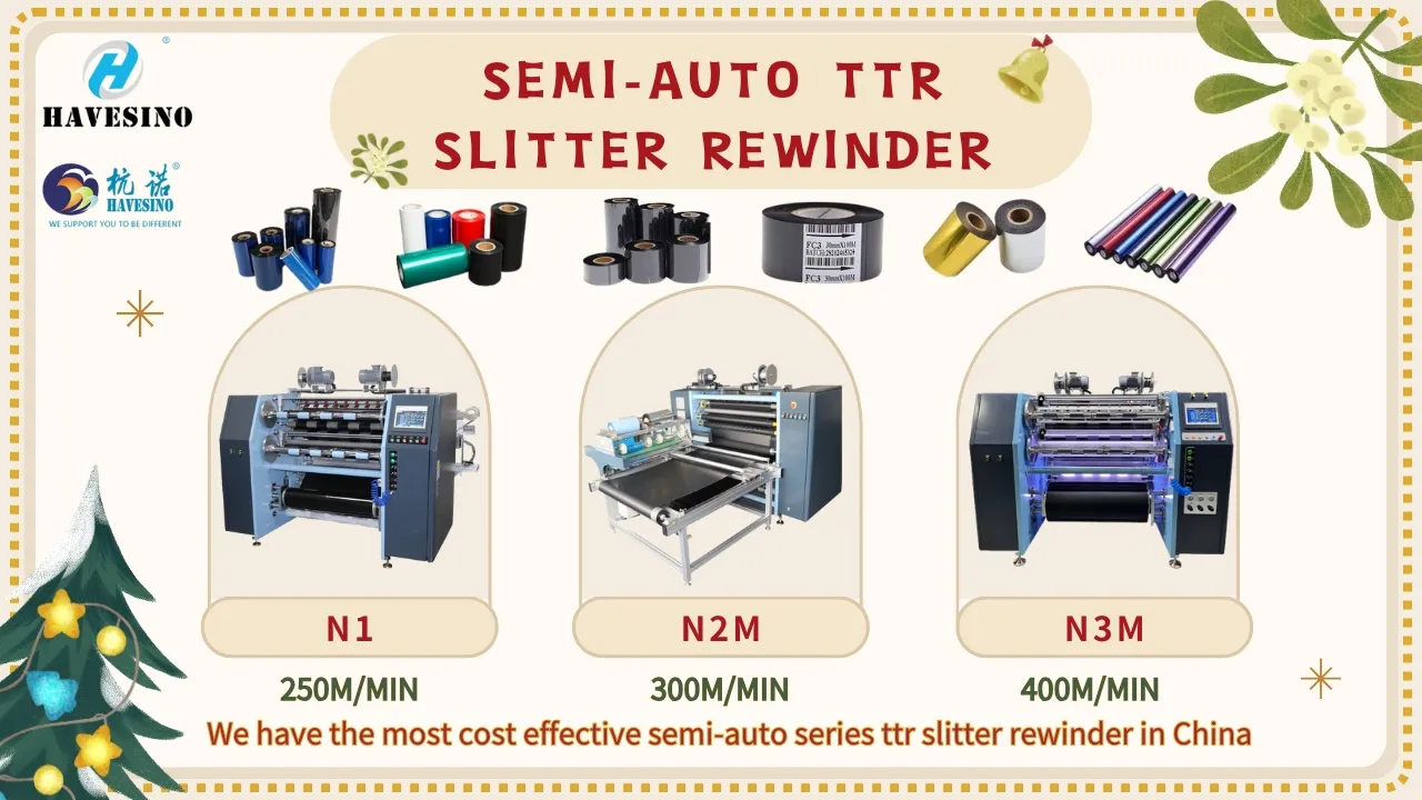 Multi-Functional Thermal Transfer Foil Barcode Ribbon Rewinder Machine UV Fluorescent Ribbon