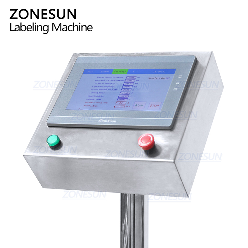 ZONESUN ZS-TB602 Full Automatic High Speed Double Head Cosmetic Flat Bottle Bag Sticker Flat Surface Top Bottom Labeling Machine