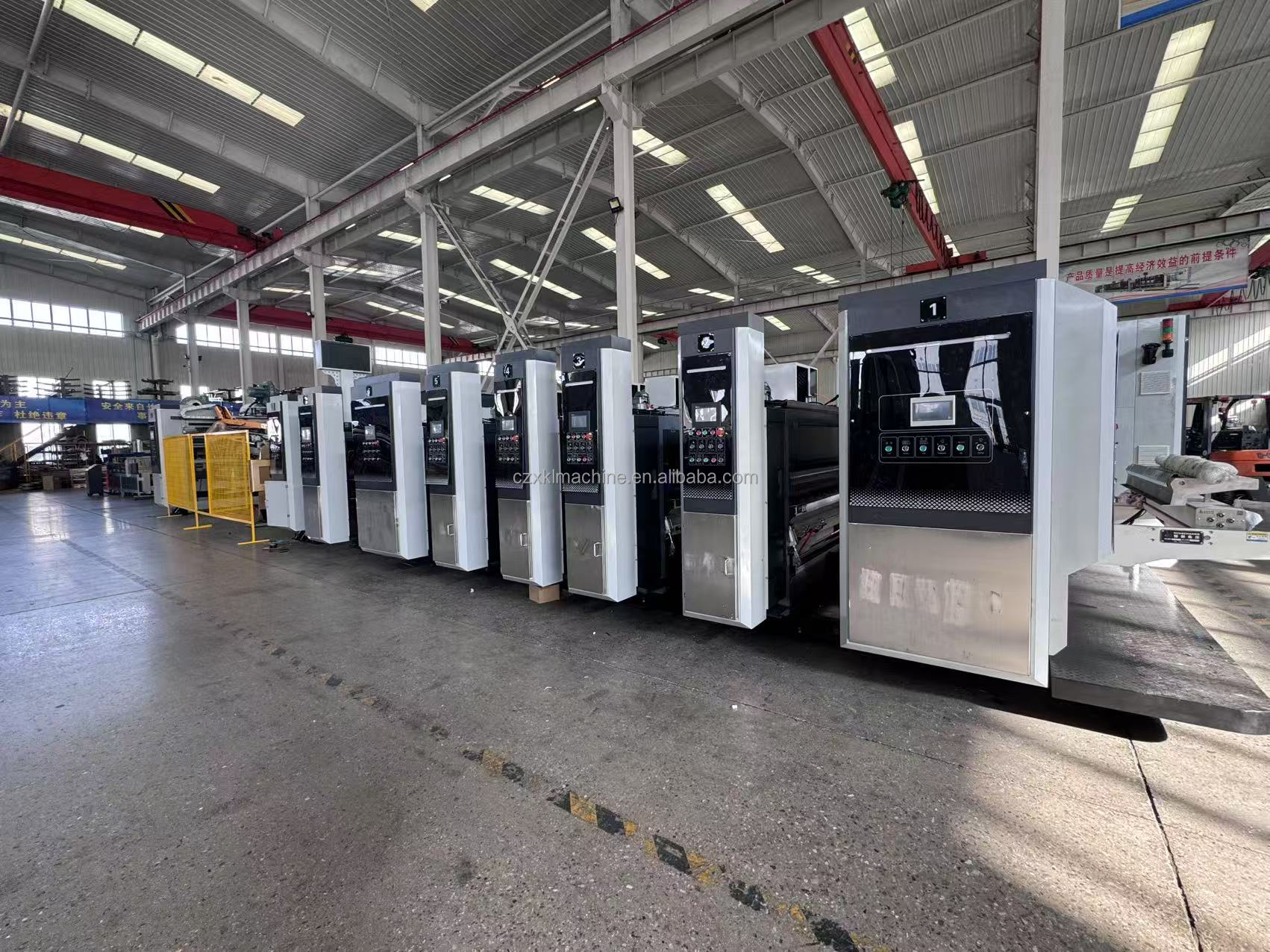 Computer Vacuum Transfer Flexo Printer Electric Slotter Die Cutter Servo Motor Drive Folder Gluer FFG case Maker Inline