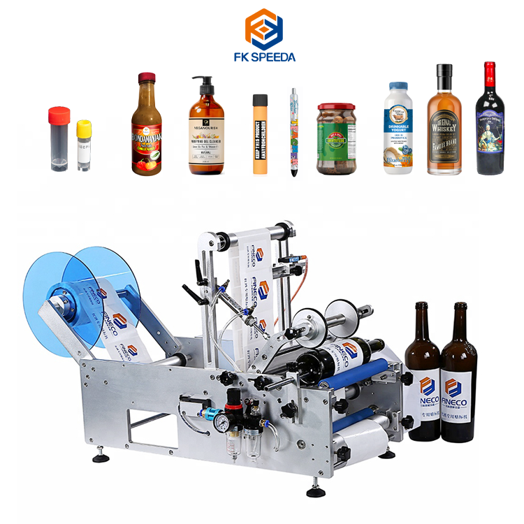 FK603 Semi-Automatic Round Bottle Labeling Machine Front View