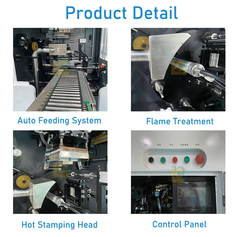 New Roll to Roll Pneumatic Automatic Heat Press Letterpress Hot Foil Stamping Machine for Plastic Bottle Caps Tube
