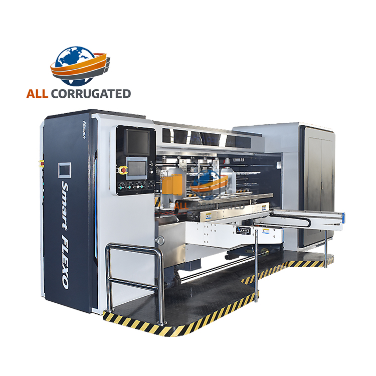 Full-Auto High Quality Ffg Automatic Flexo Printing Slotting Rotary Die Cutting With Folder Gluer And Strapping Machine Inline