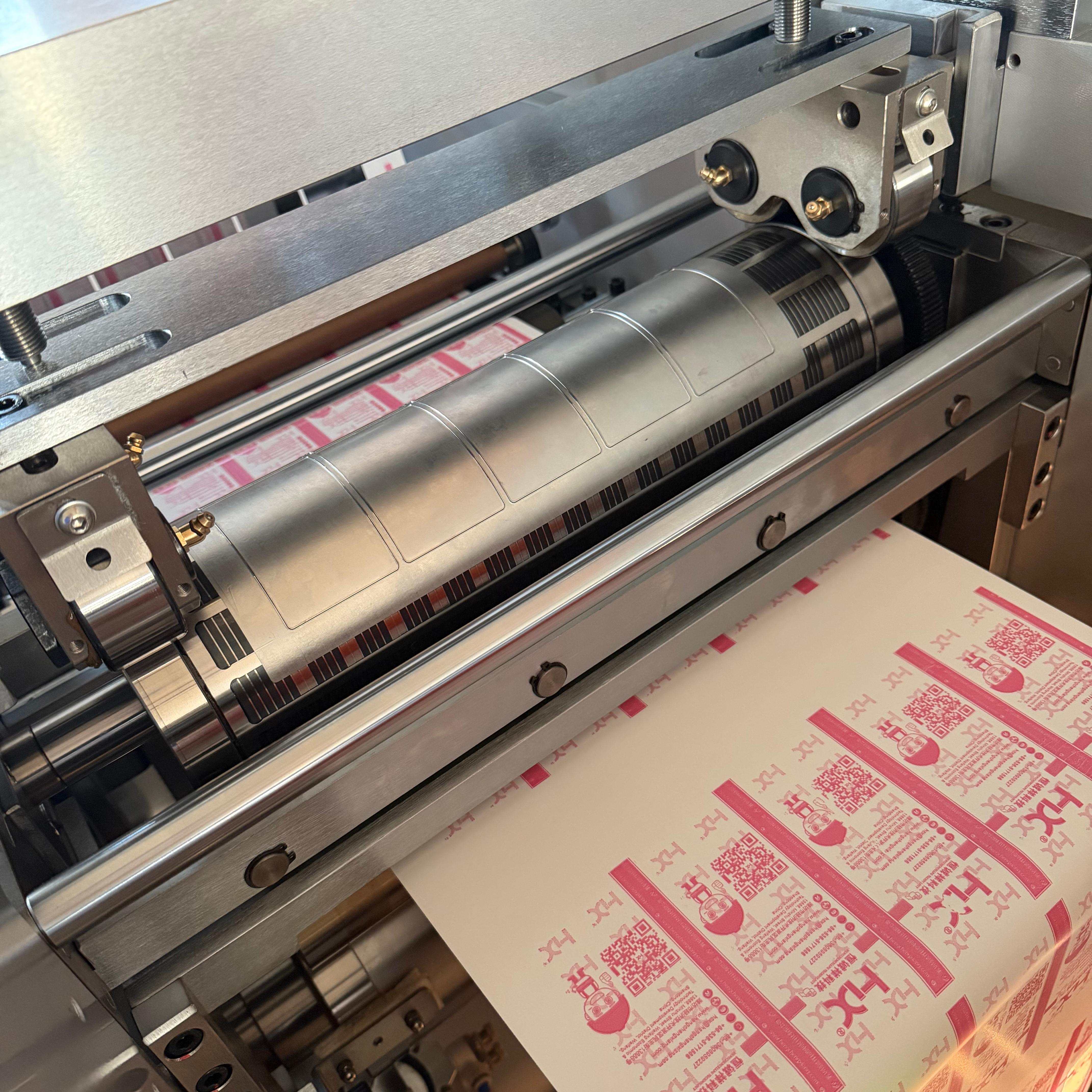 Semi-automatic Intermittent Rotary Label Printing and Die-cutting Machine for Self-adhesive Labels.