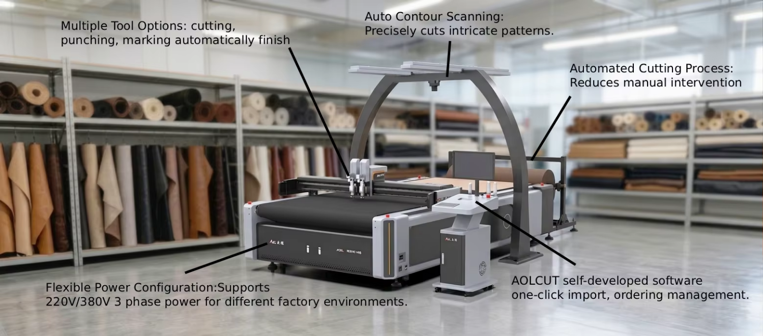 Fabric Cutter High Speed Cnc Oscillating Knife Textile Cutting Table Machine