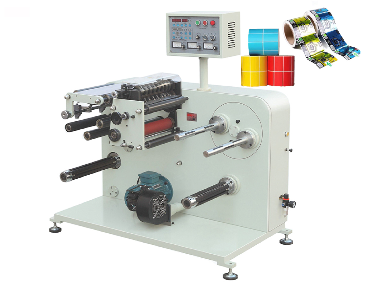 High Speed Automatic Roll 350 Paper Self-Adhesive Label Slitting Slitting Rewindier Machine