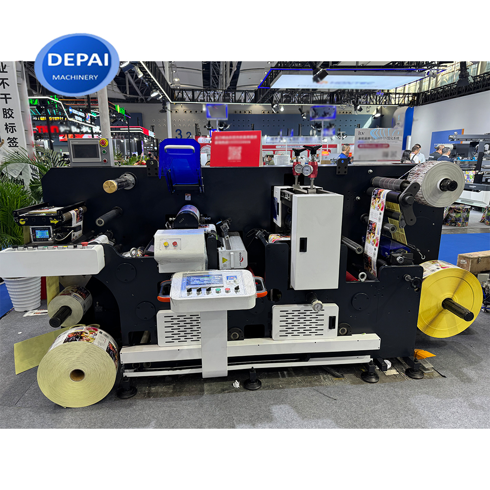 Fully Rotary Intermittent Die Cutting Color Tracking Web Guide Magnetic Cylinder Printing Adhesive Sticker Machine