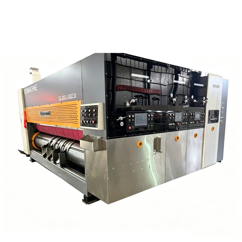 Semi Automatic Cardboard Carton Flexo Printing Slotting And Die Cutting Machine Printer Slotting Folder Gluer Strapping Inline