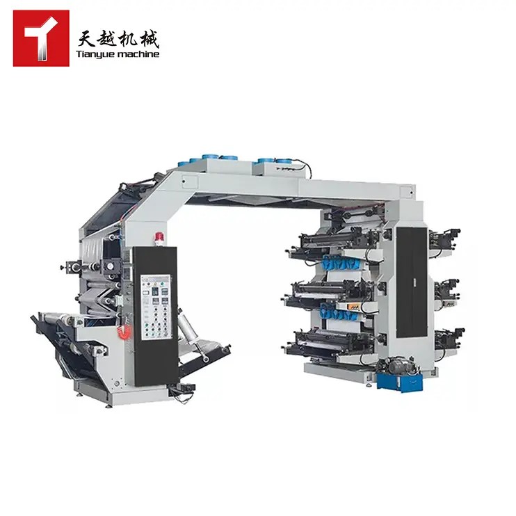 High-Speed Roll-to-Roll Plastic Film Flexo Printing Machine New Condition Stack Type Flexographic Printer Letterpress