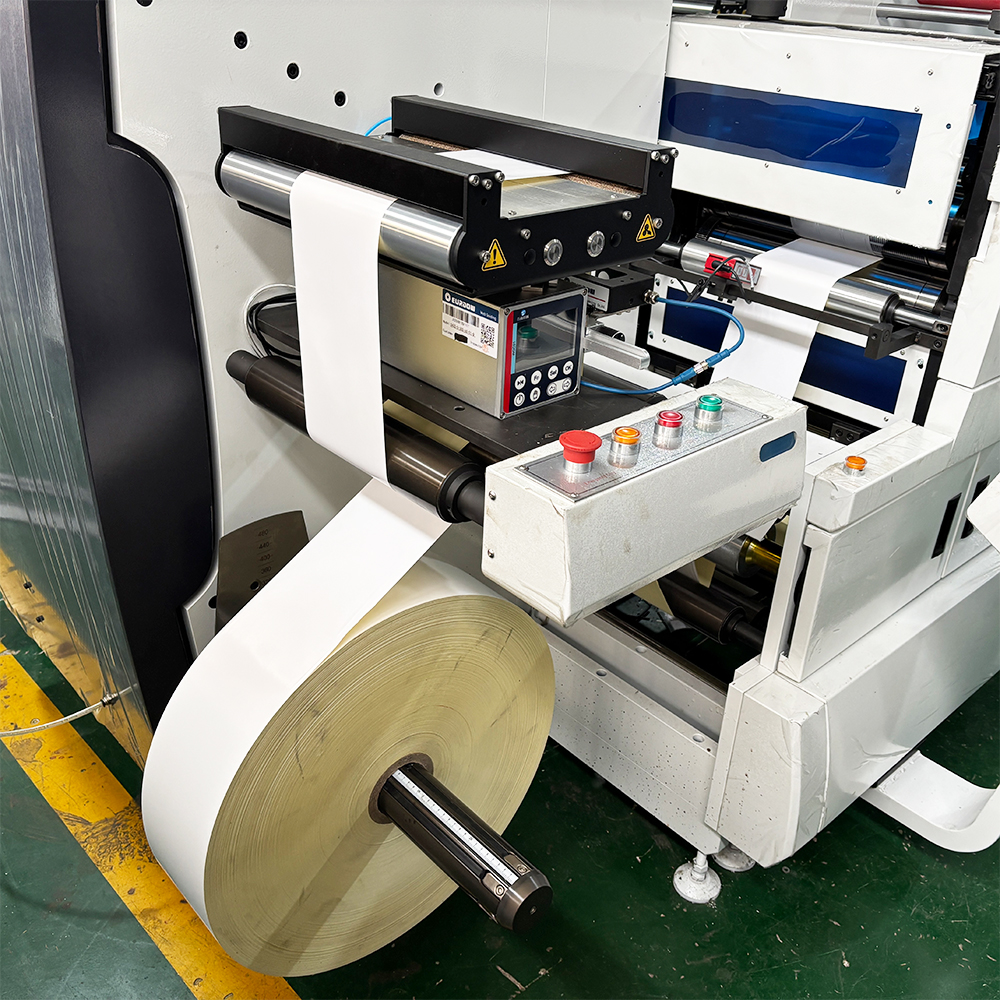 Dual Servo Traction Full Rotary Intermittent Die Cutting Machine 370MM Automatic Roll to Roll Rotary Label Die Cutting Machine
