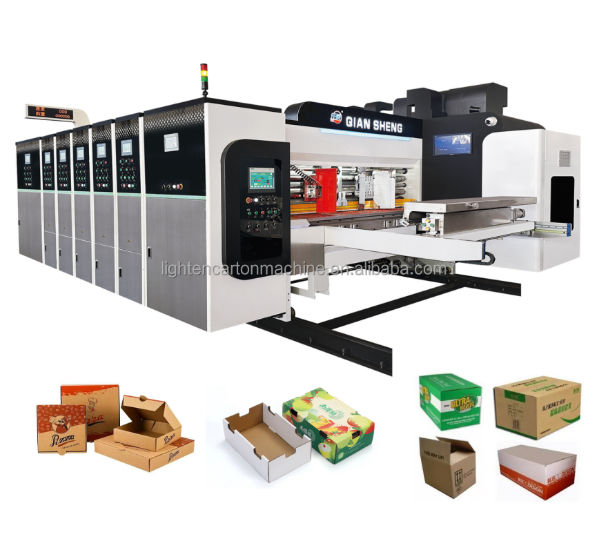High-speed Carton Box Making Machine Flexo 2 3 4 Colors Cardboard Printing Machine Corrugated Printer Slotter For Case Maker