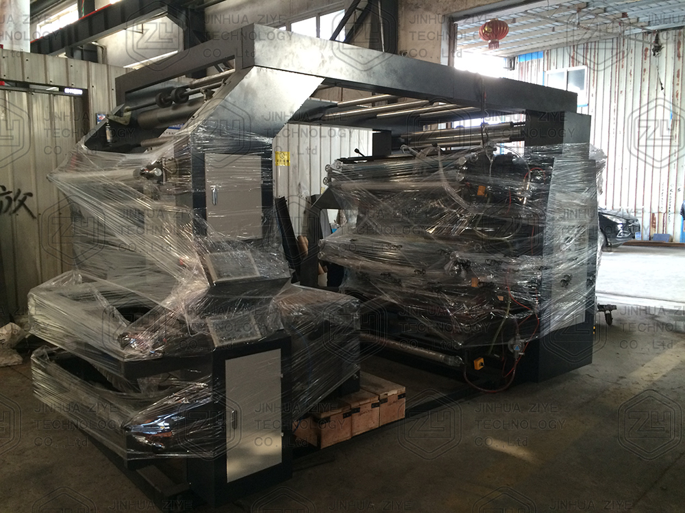 Film Bag Roll Printing Machine FP4600 Big Production Plastic Flexographic Printer Letterpress 4 Color 3x1.6x1.8m Multicolor Ziye