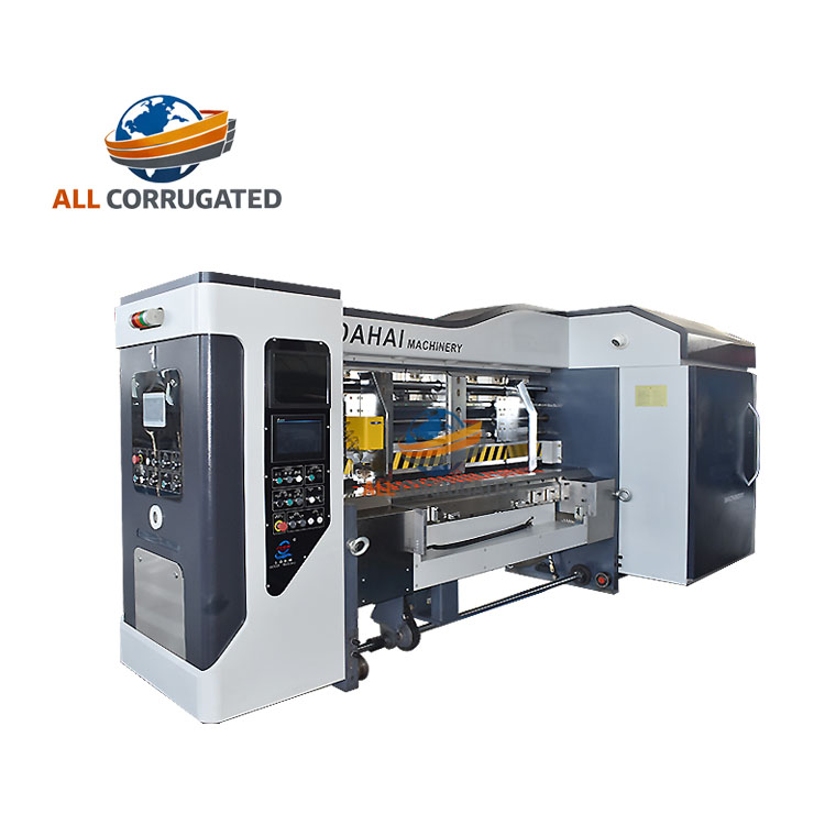 High Speed Intelligent Flexo 1-6 Color Optional Printing Slotting Die-cutting Folder Gluing &amp; Strapping In Line Machine