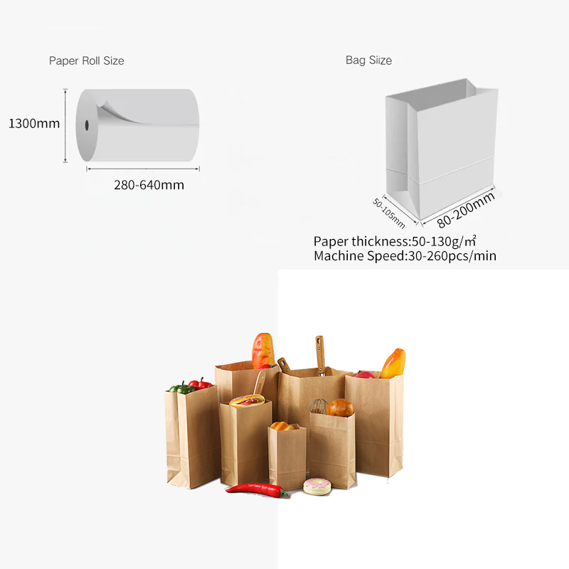 RZFD-190 2/4 Color High Productivity Manufacturing Paper Eco Bag Squsquare Shaping Maker Machine Flexo Printing Inline