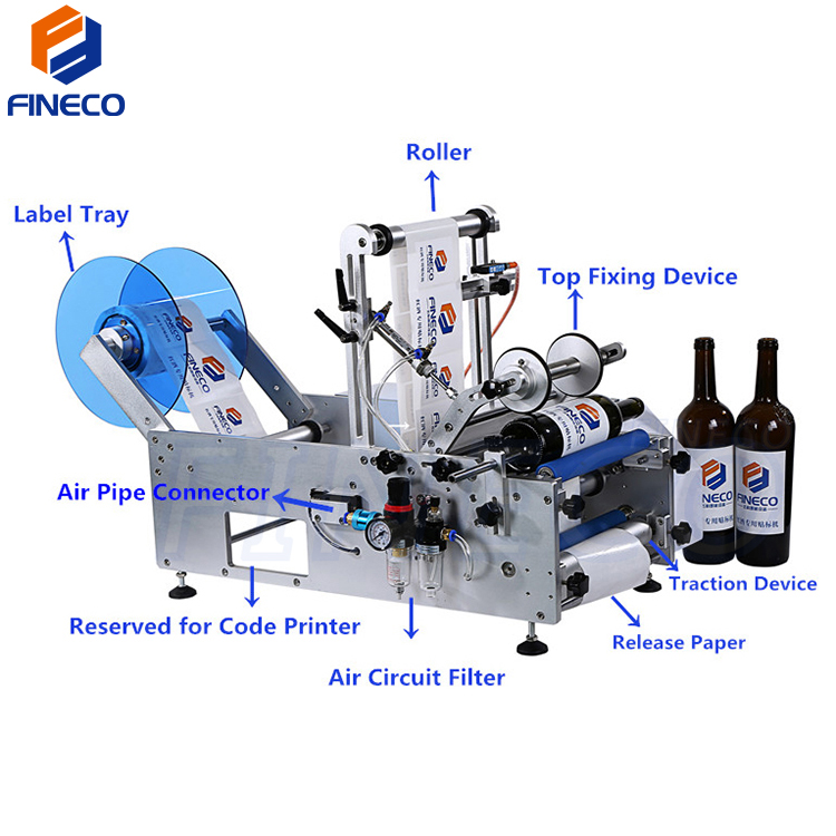 FINECO Group High-level Small And Big Pet Food Can Plastic Shampoo Jar Bottle Test Soft Tube Labeling Machine