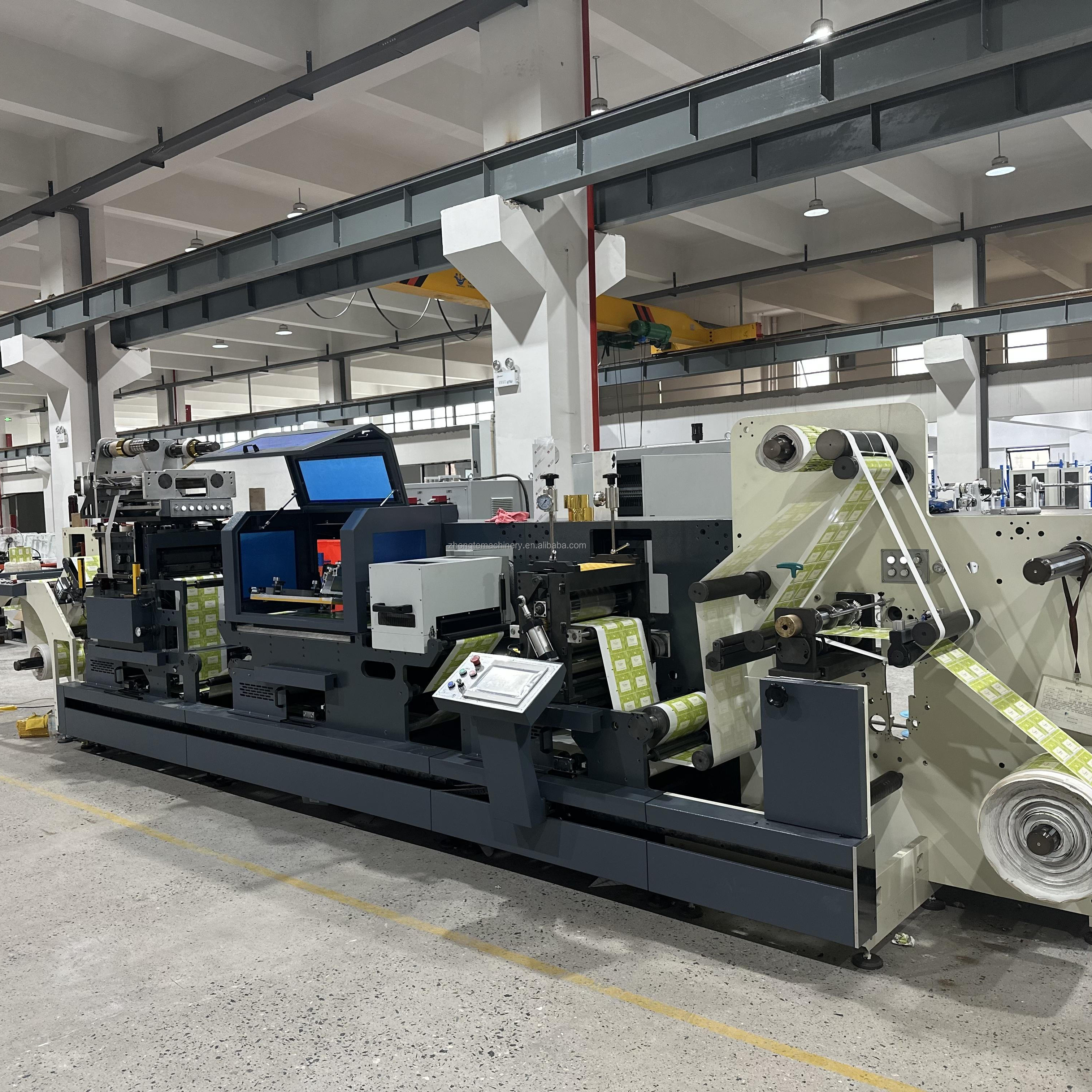 Dragon-370 Paper Label Roll Flatbed Auto Hot Foil Stamp Die Cutting Machine with Flexo Print Silk Screen Print