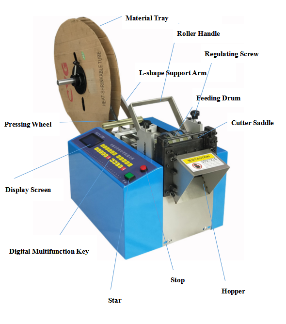 18650 Cell Mobile Phone Film Metal Label Strip Stainless Steel Wire Automatic Cutter Tape Plastic Pipe Cutting Machine