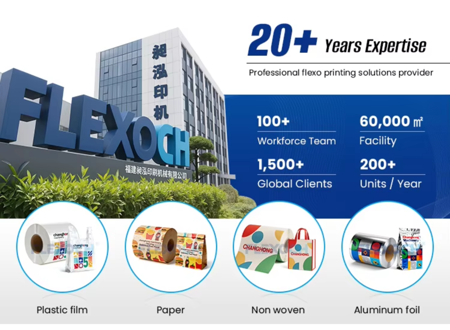 High Speed CI Roll to Roll Flexographic Printing Machine 6 Color Central Drum Flexo Press for Plastic Packaging Film