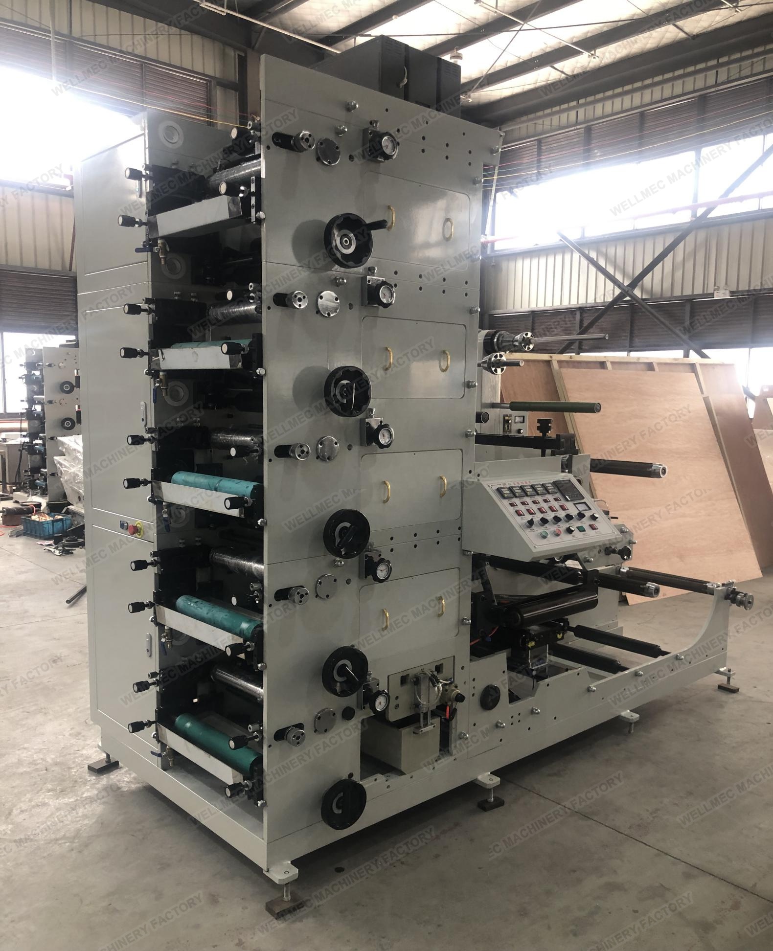 5 Colors UV Flexo Sticker Label Roll to Roll Label Printing Machine Stack Letterpress Printing Automatic Flexographic Printer