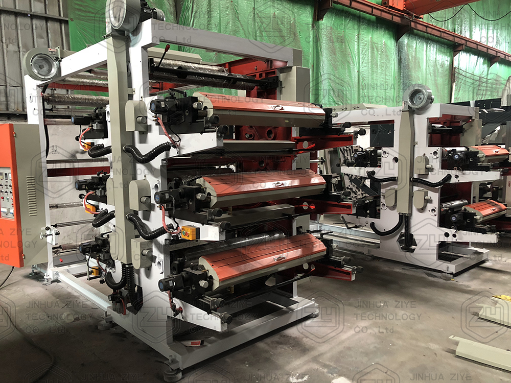 Film Bag Roll Printing Machine FP4600 Big Production Plastic Flexographic Printer Letterpress 4 Color 3x1.6x1.8m Multicolor Ziye