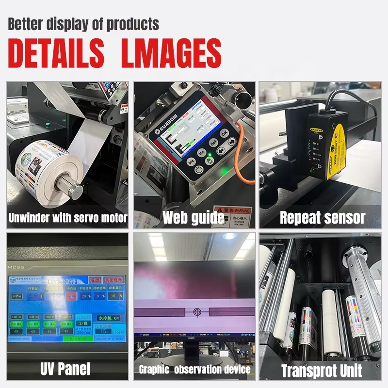HTL320-5C Intermittent Letterpress Label Printing Machine Semi Rotary Flexo Inkjet Digital Label Printing