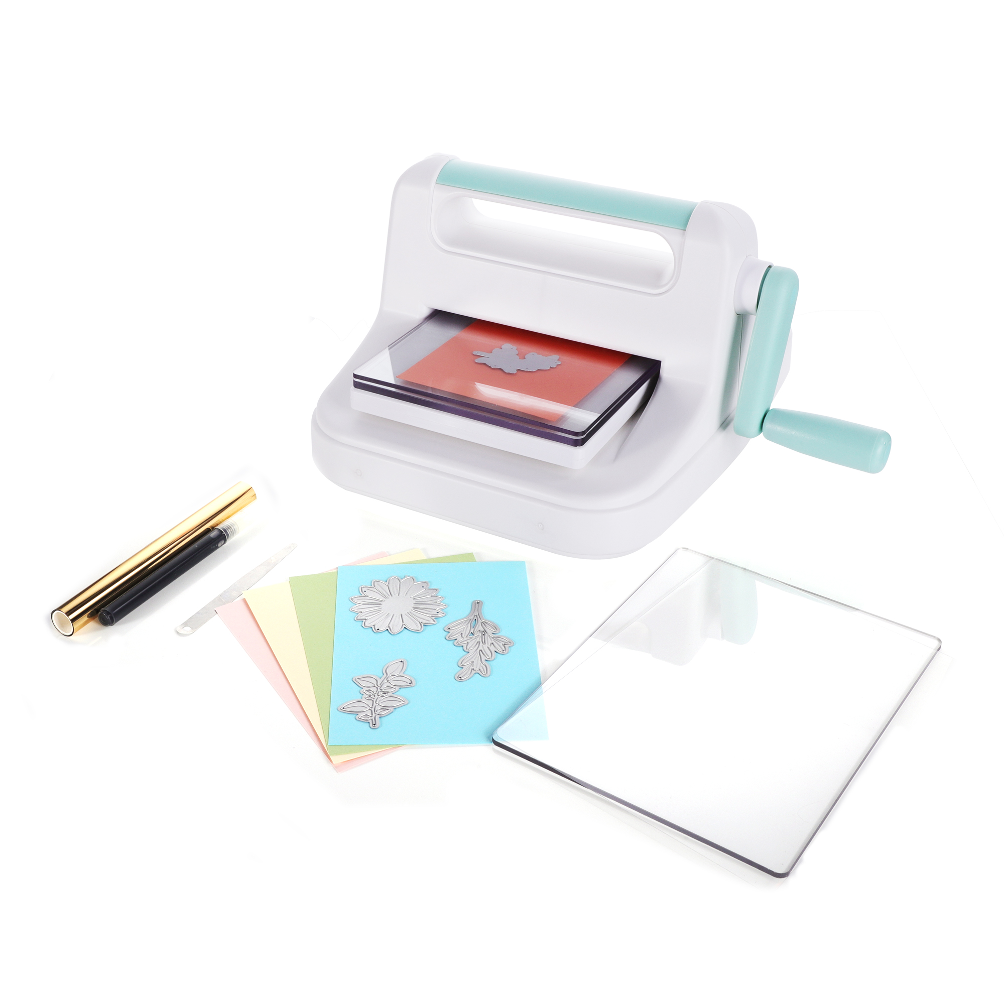 26049 Scrapbooking Tools Manual Rotary Paper Die Cutting, Embossing and Hot Stamping Machine with 3 Plates
