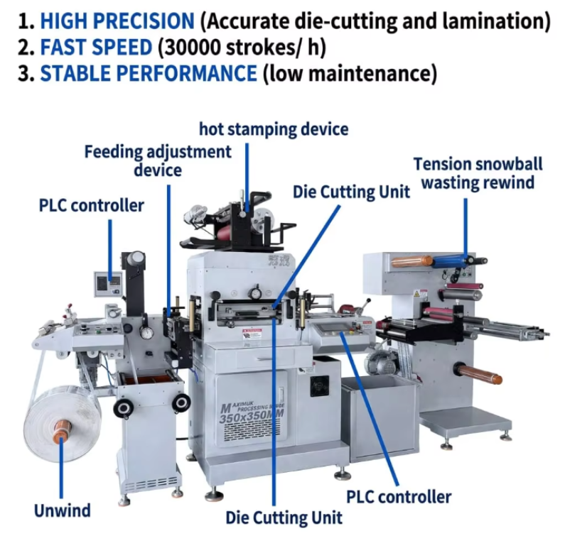 10 Servo Control Nice Price High Precision Automatic Hot Stamping HL-350G Die Cutting Machine For Various Packaging Labels