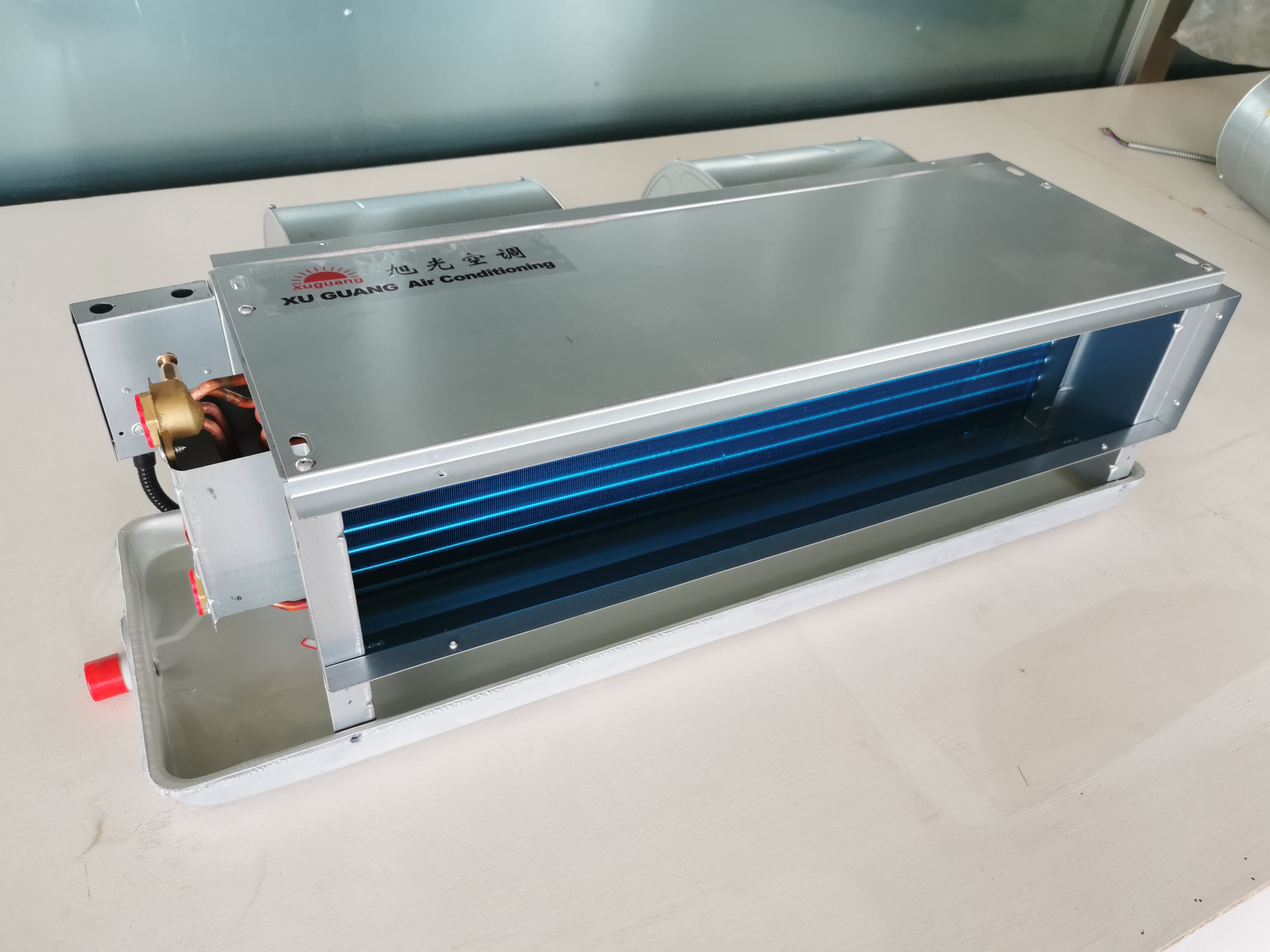 Wall Mounted Horizontal Ceiling Duct Fan Coil Unit Chilled Water Cooled Concealed Type Core Motor Component for HVAC Systems
