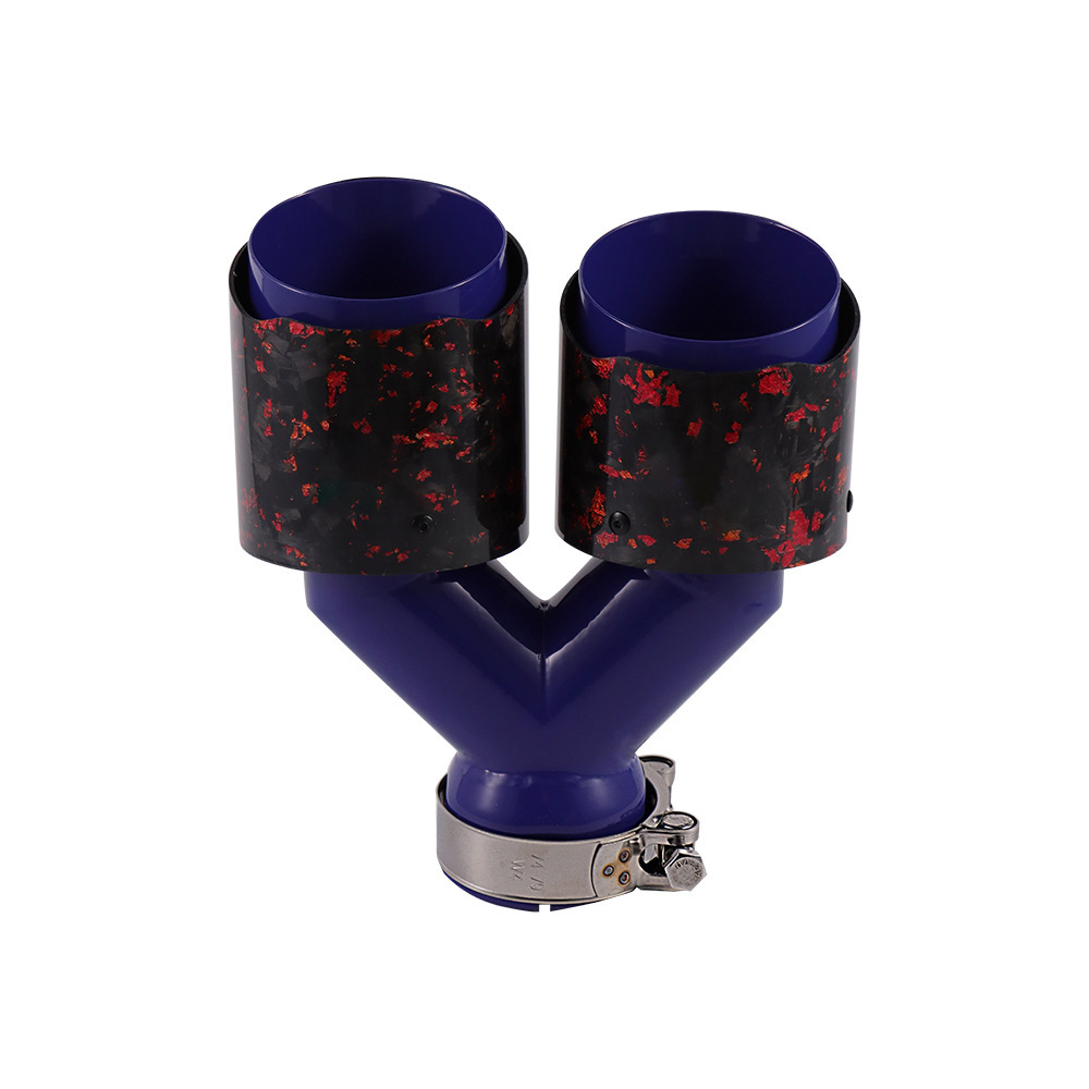 Dual Carbon Fiber Exhaust Tips Silver Stainless Steel Muffler Tips High Quality Exhaust Car Muffler Dual Exhaust Tailpipes
