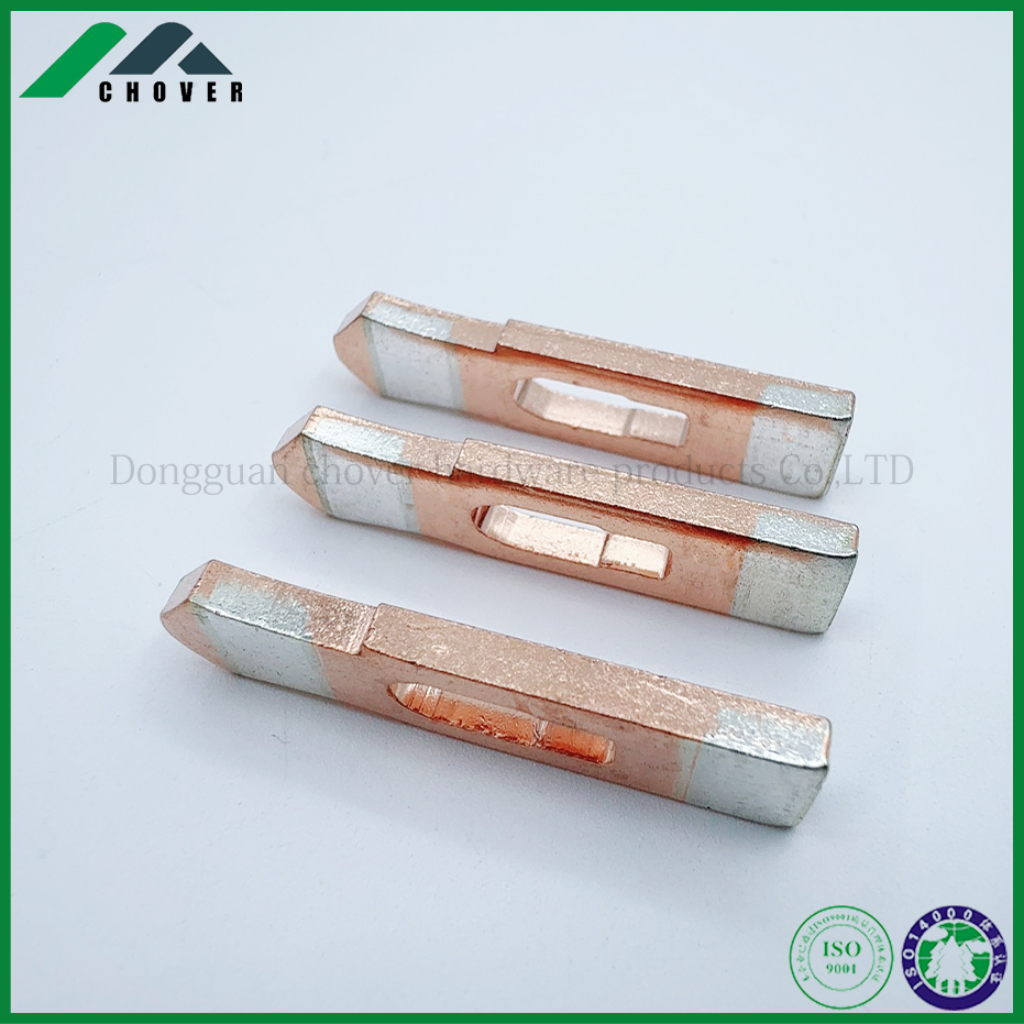 Professional Custom Copper Silver Composite Stamping Parts Automotive Electrical Contact Components