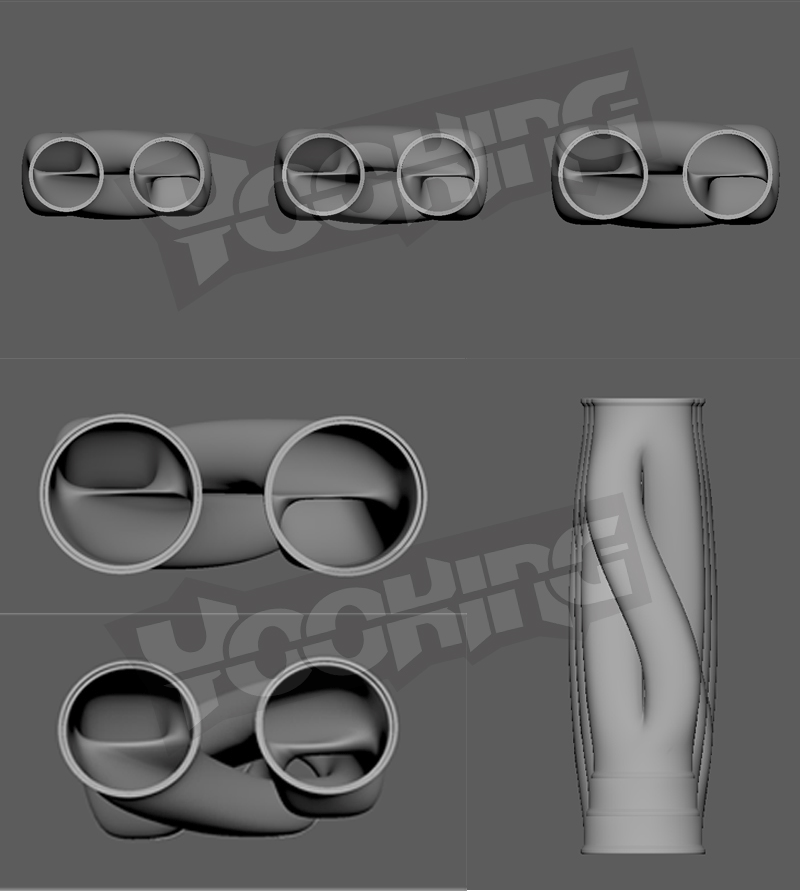 Racing New Style 3D Printing Z Pipe for All Car Models Exhaust Pipe Auto Car Parts 316 Stainless Steel 1.5mm Exhaust System