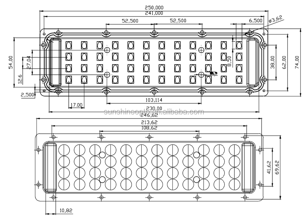 Energy Saving LED Retrofit Kit 48 in 1 Optical Lens Durable High Transparency PC Plate for Outdoor Modular Lighting Component