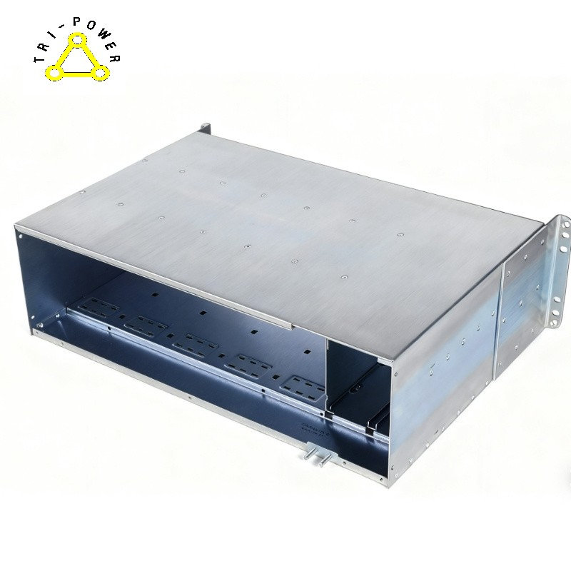 Custom Chassis Enclosure Metal Stamping Parts with Blue Zinc Plating for Rack Mount Shell