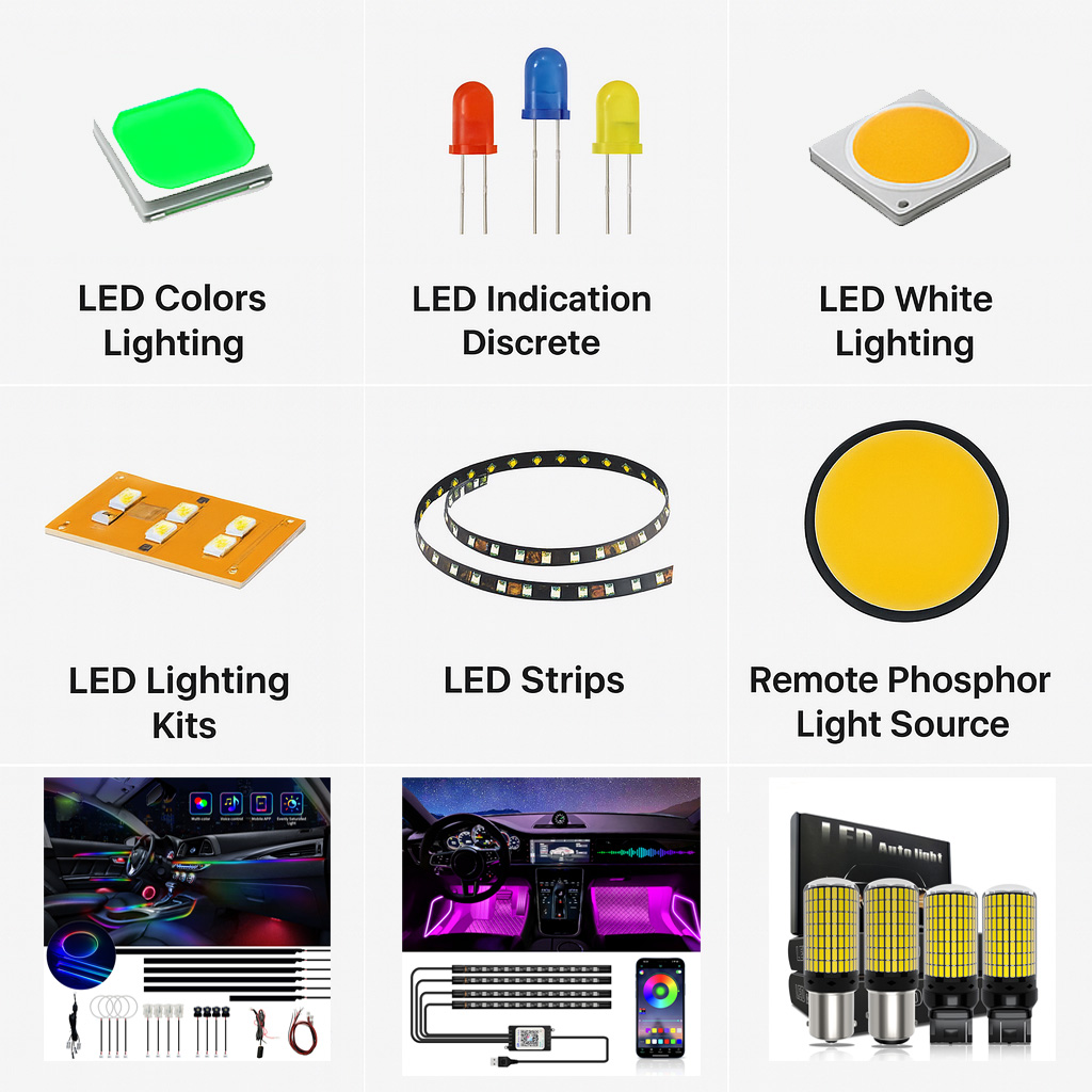 Wholesale LED Ambient Lighting Accessories LED Strip Light Parts Fiber Optic RGB Light Source Kit Led Bulb Components
