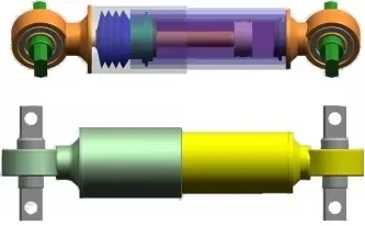 China Factory Train Bogie Part Railcar Suspension System Rubber Bush Hydraulic Oil Damper Device Primary Vertical Shock Absorber