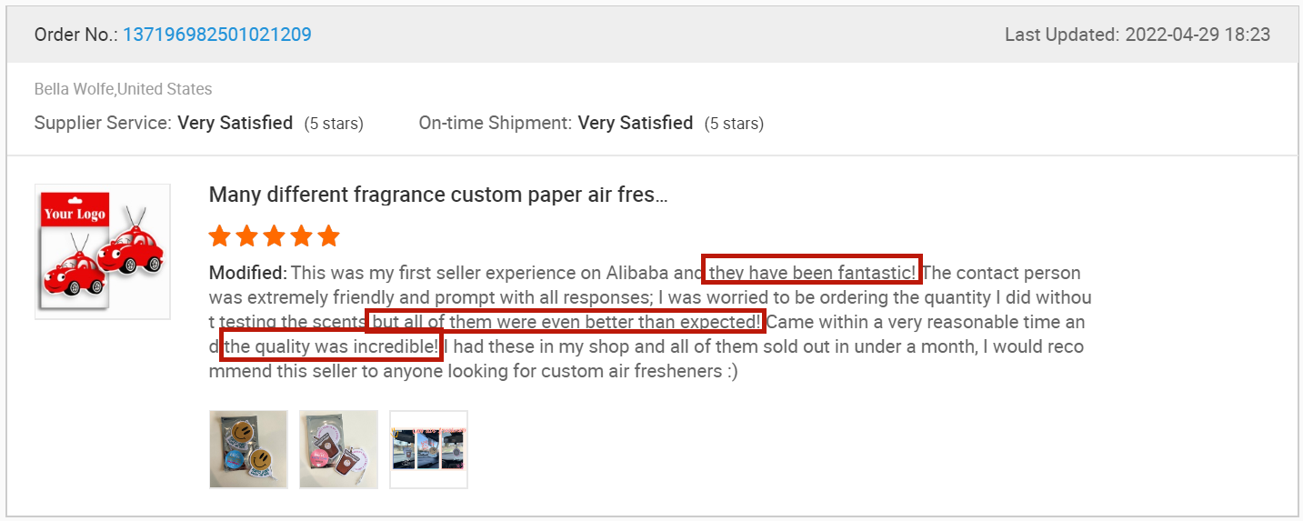 Buyer Feedback 8