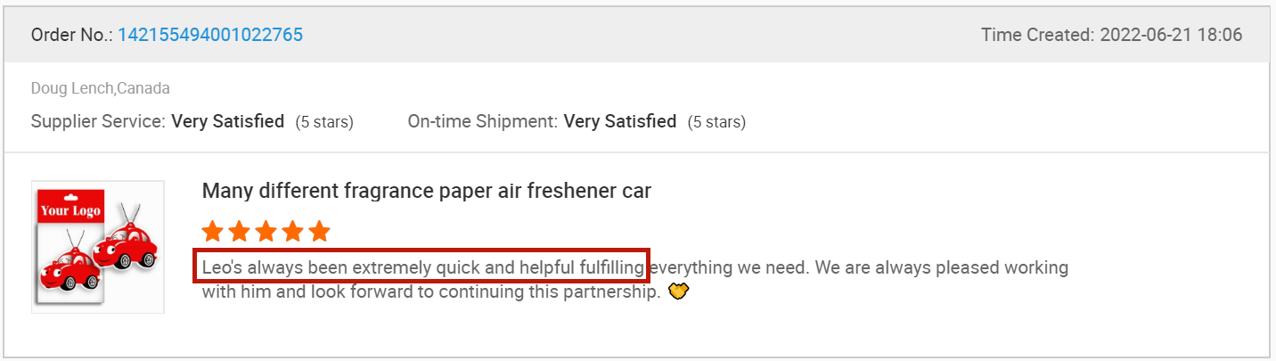 Buyer Feedback 7